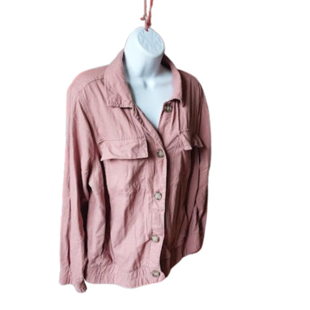 Pink Linen Blend Jacket Size 14